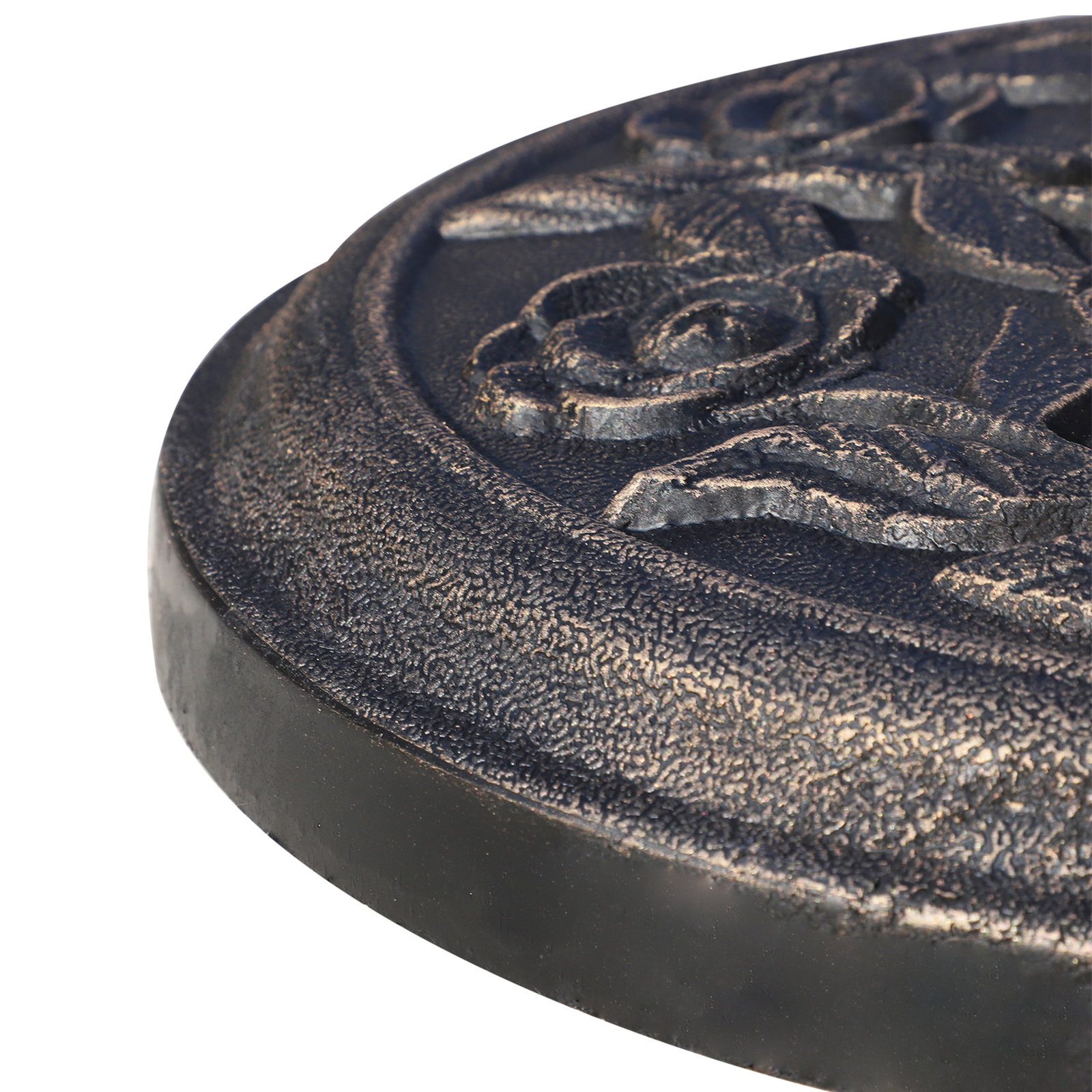 Base para chapéu de sol suporte para chapéu de sol para mastros de 38mm e 48mm para jardim exterior ø45,5x32cm preto e bronze
