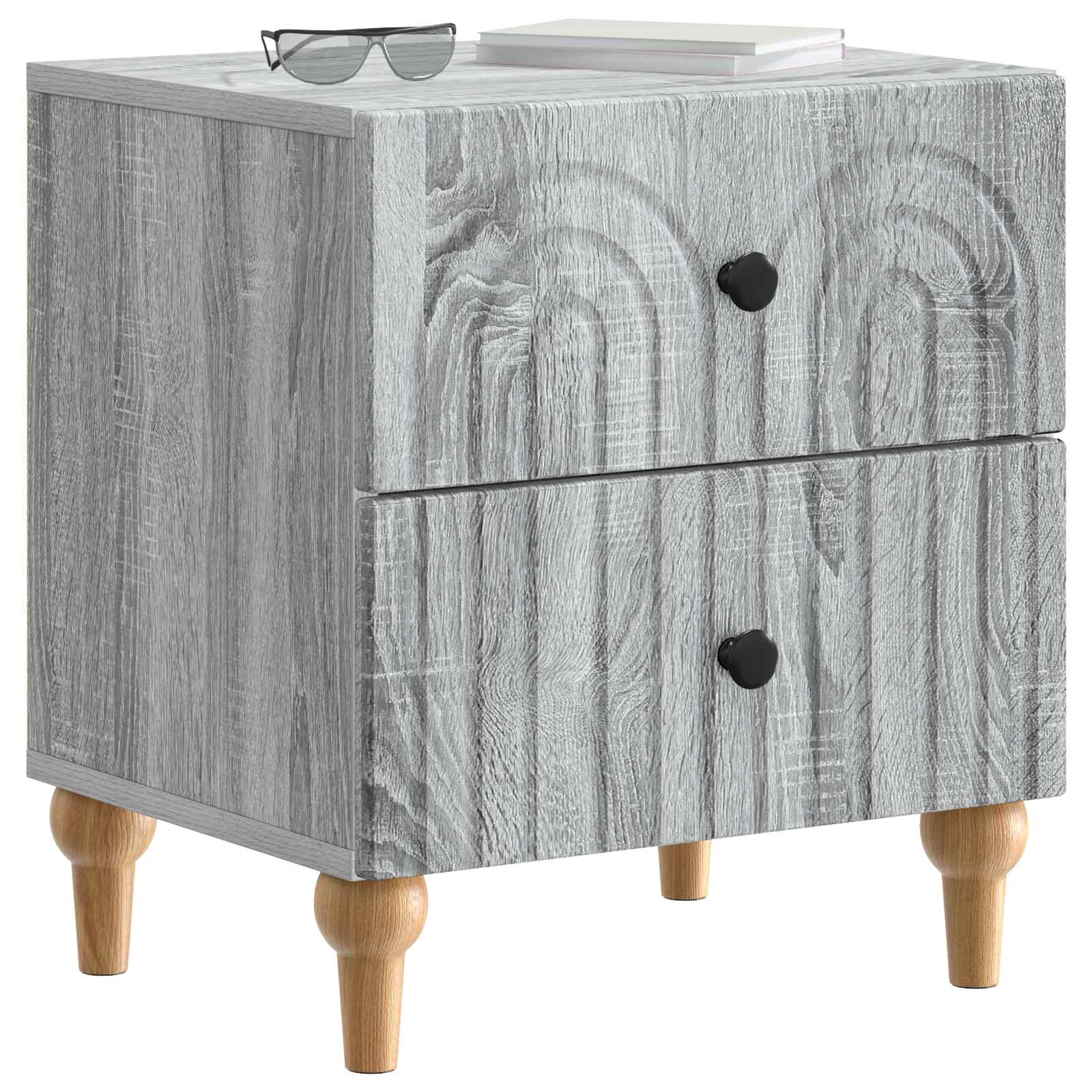 Armário de cabeceira sonoma cinzento 43 x 34,5 x 48 cm