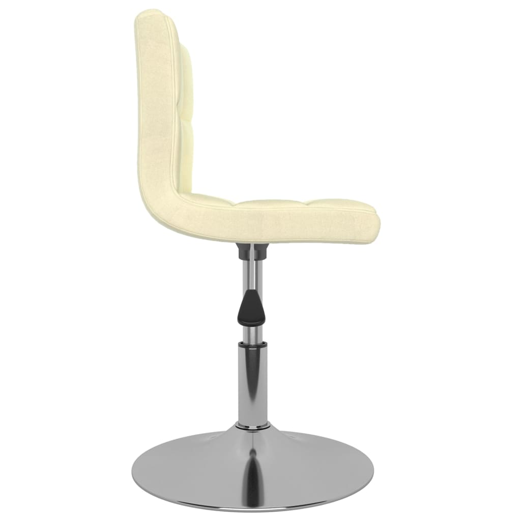 Cadeiras de jantar giratórias 4 pcs tecido cor creme