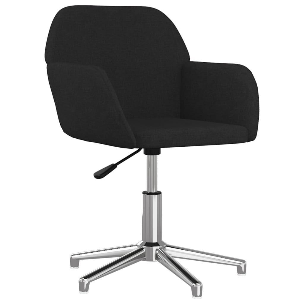 Cadeiras de jantar giratórias 2 pcs tecido preto