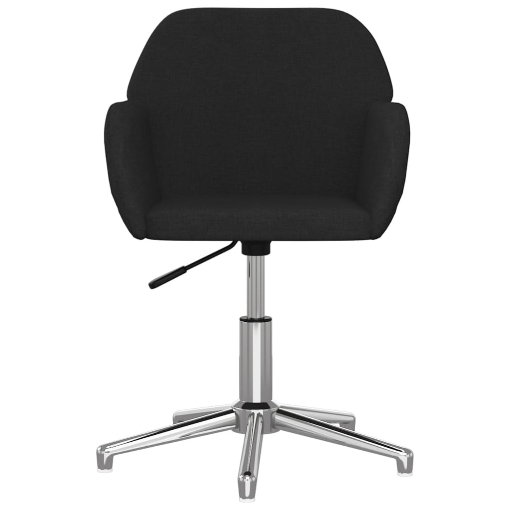 Cadeiras de jantar giratórias 2 pcs tecido preto