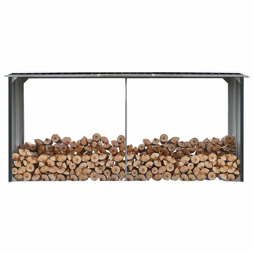Abrigo jardim p/ arrumação troncos aço 330x92x153cm antracite
