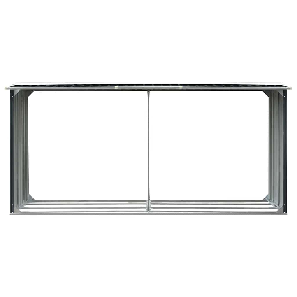 Abrigo jardim p/ arrumação troncos aço 330x92x153cm antracite
