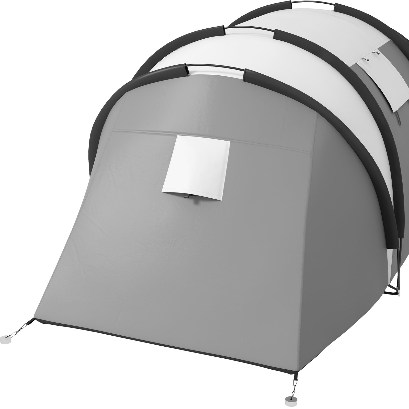 Tenda de campismo familiar para 4-5 pessoas impermeável 3000 mm com 2 quartos bolsa de transporte e gancho 450x220x180 cm cinzento