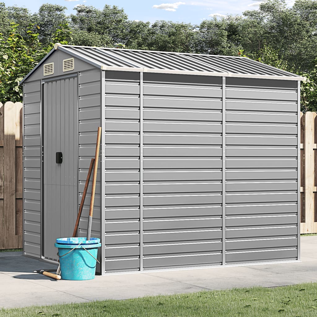 Abrigo de jardim cinza claro 191x215x198 cm aço galvanizado