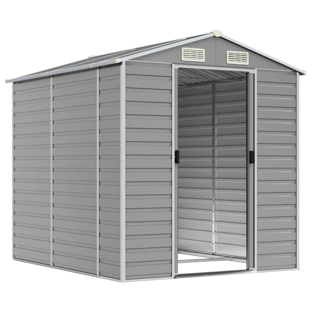 Abrigo de jardim cinza claro 191x215x198 cm aço galvanizado