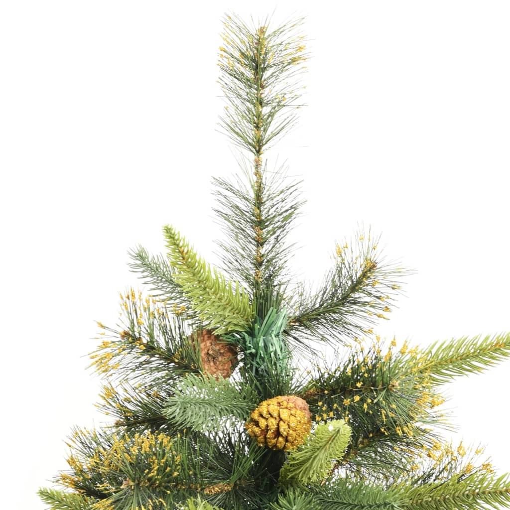 Árvore de natal artificial articulada com pinhas 210 cm