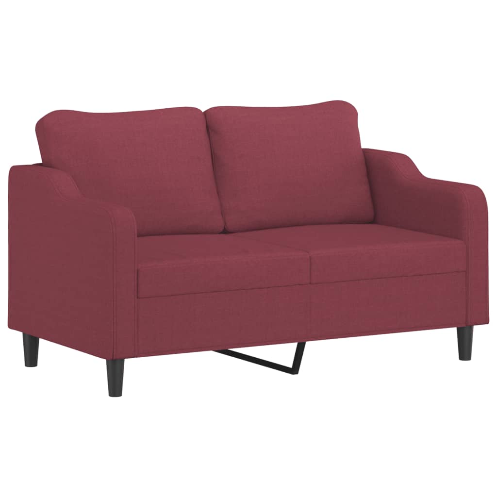 2 Pcs conjunto de sofás com almofadões tecido vermelho tinto