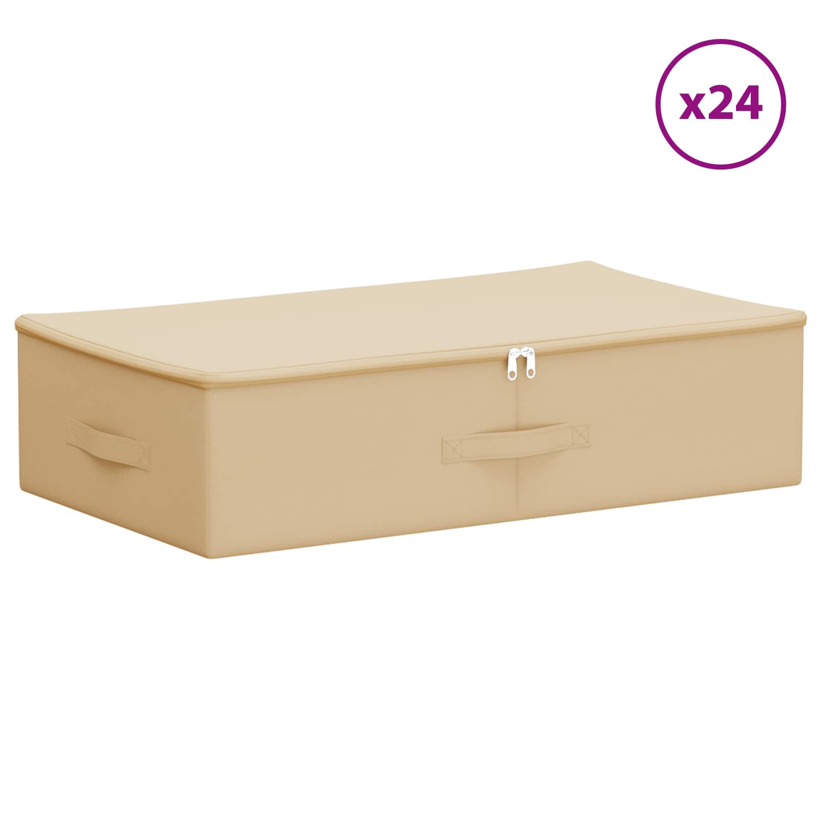 Caixa de armazenamento 24 unid. tecido não tecido 50,4 l creme