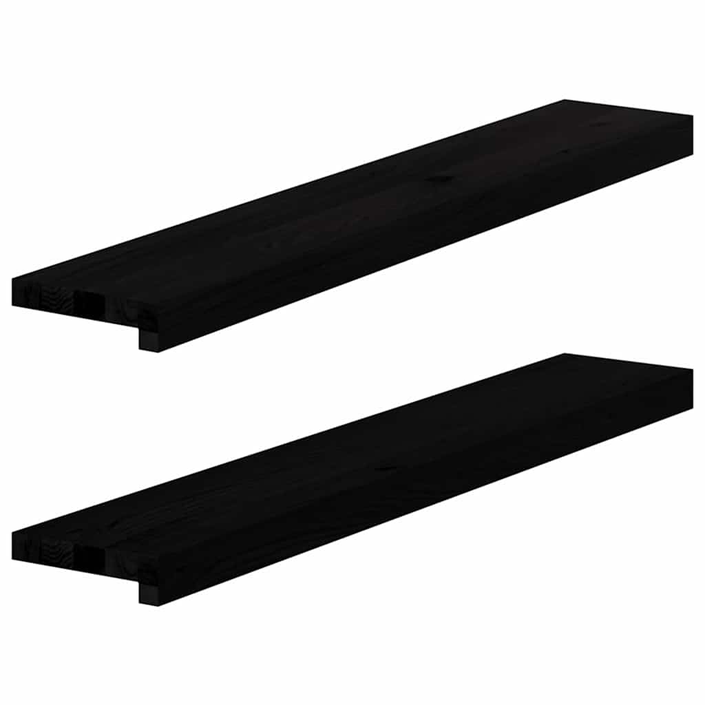 Soleiras da janela 2 pcs 90x15x2 cm carvalho castanho-preto