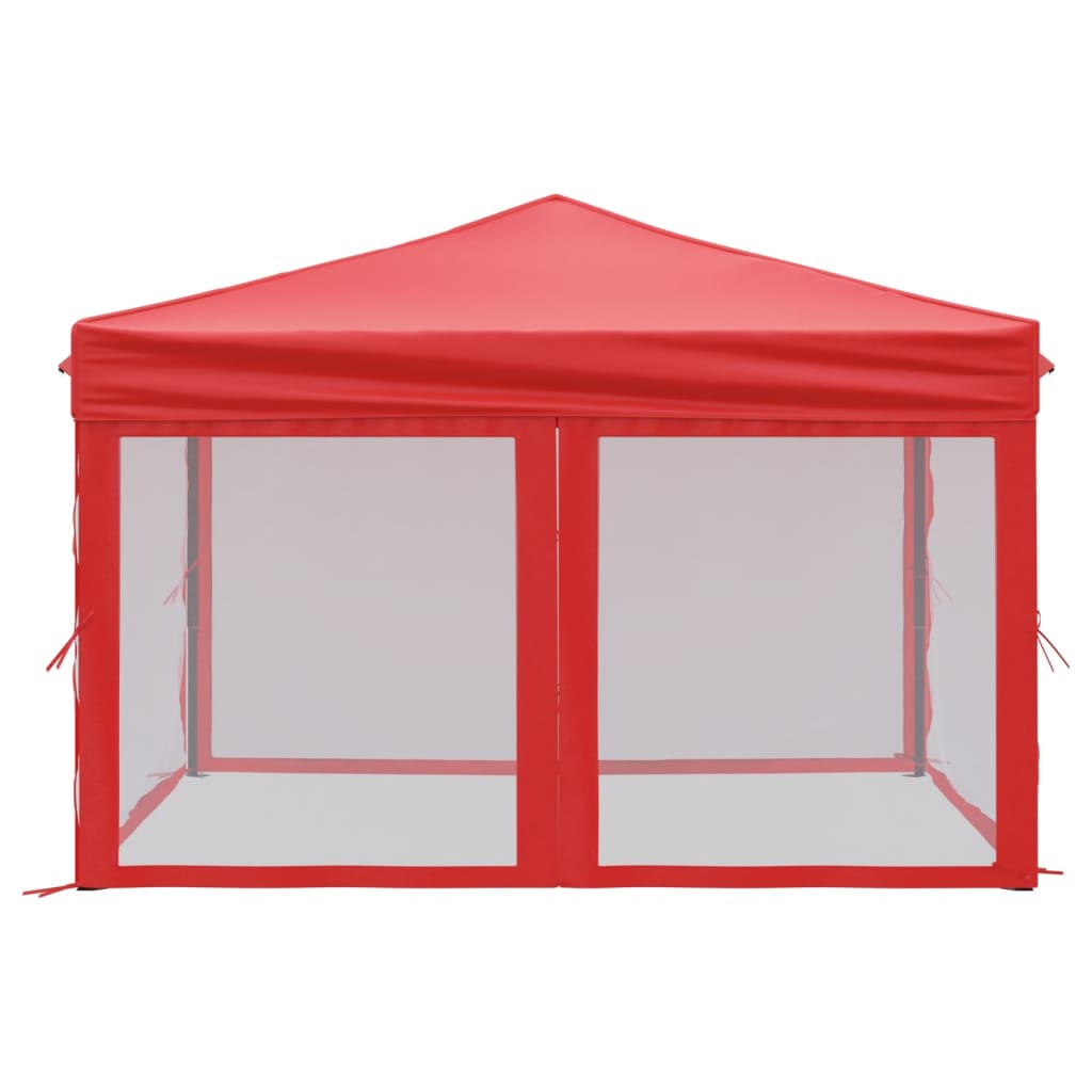 Tenda para festas dobrável com paredes laterais 3x3 m vermelho