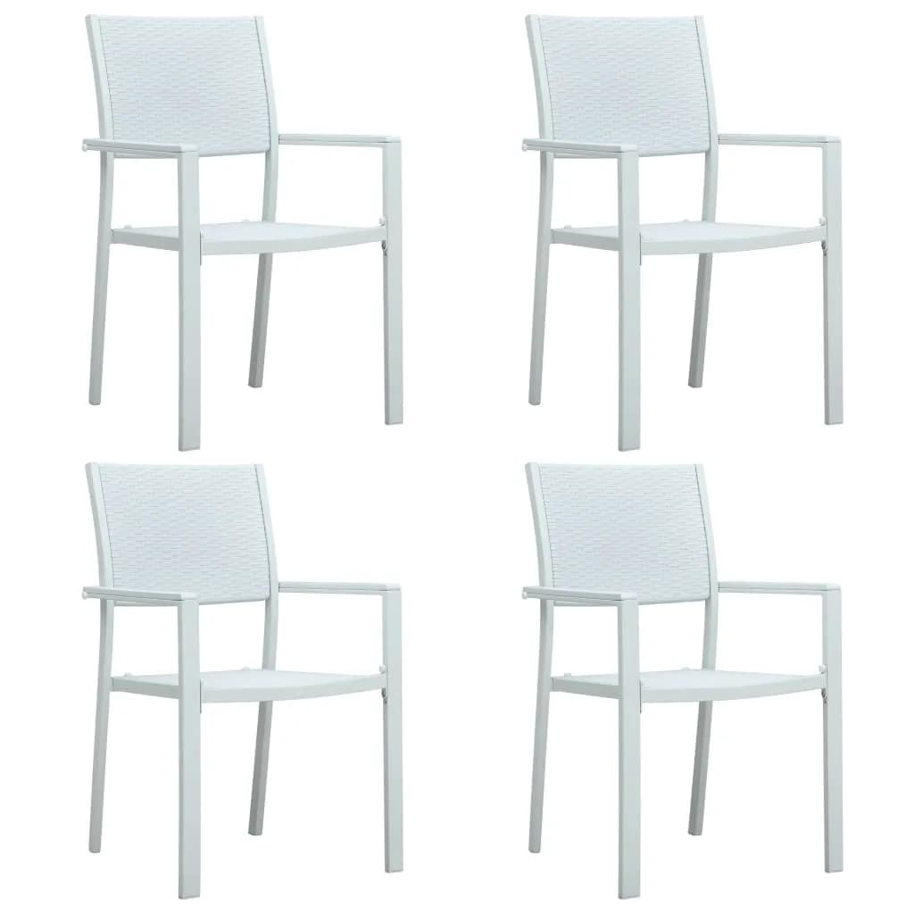 5 Pcs conjunto de jantar para jardim branco