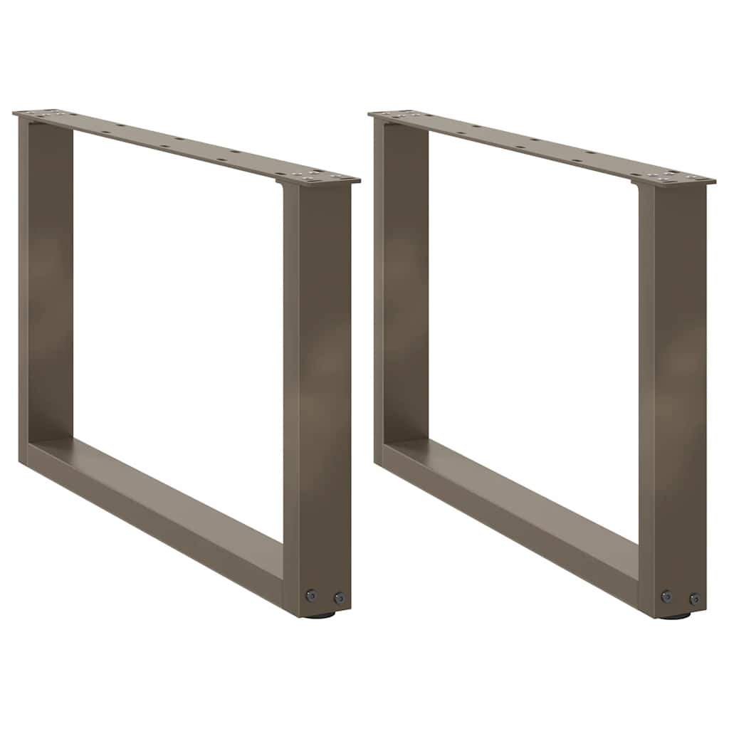 Pés para mesa de centro em formato de u, 2 peças, aço natural, 70x(42-43) cm, aço