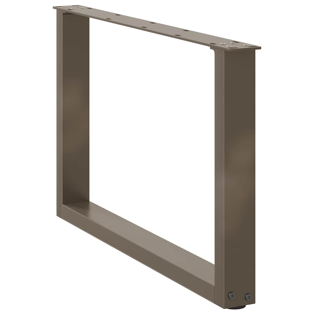 Pés para mesa de centro em formato de u, 2 peças, aço natural, 70x(42-43) cm, aço