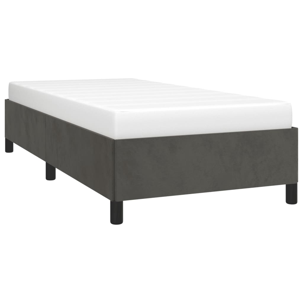Estrutura de cama sem colchão 100x200 cm veludo cinzento-escuro