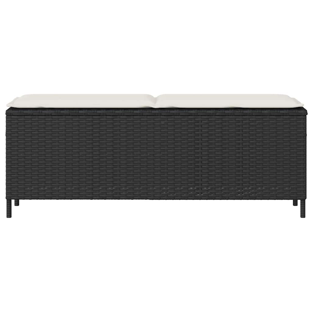 Banco de jardim com almofadão 110x30x40,5 cm vime PE preto