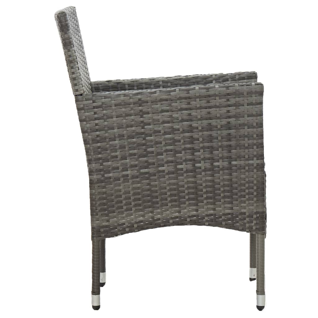 Cadeiras de jantar para jardim 2 pcs vime PE cinzento
