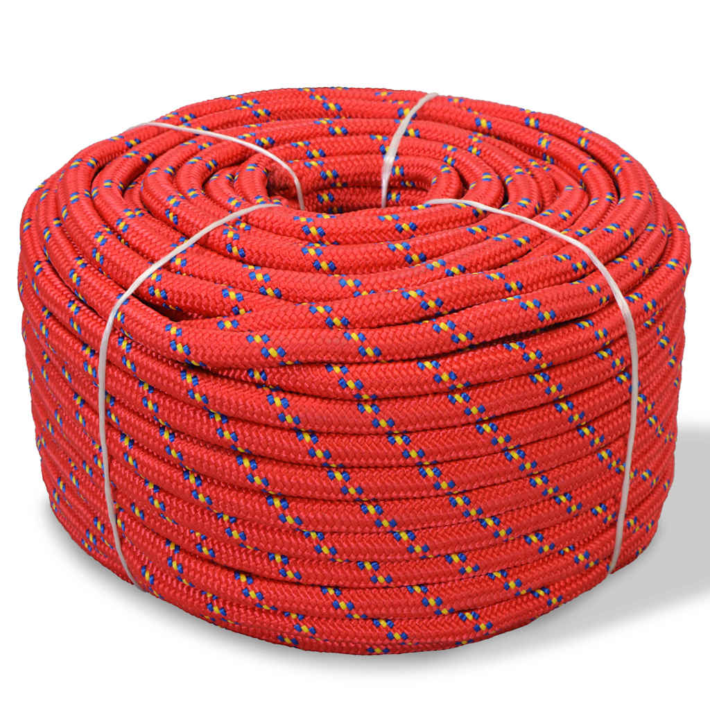 Corda náutica em polipropileno 12 mm 50 m vermelho
