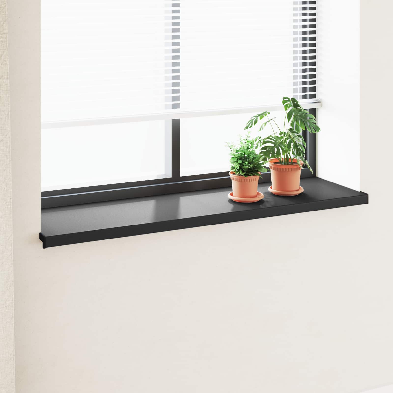 Soleira de janela preto com veios de madeira 120 x 45 x 4,5 cm