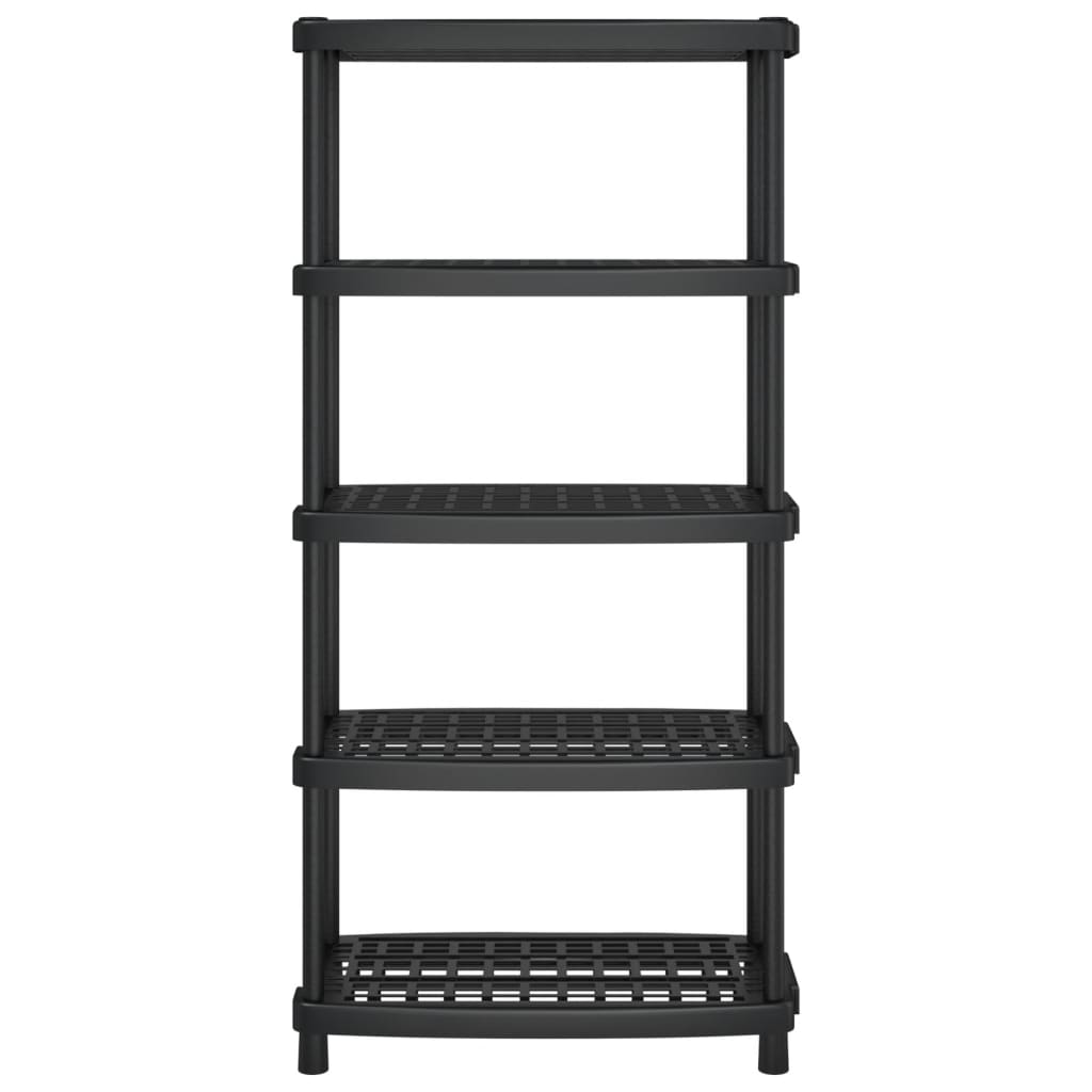 Estante arrumação c/ 5 prateleiras 93,5x45,5x194,5 cm PP preto