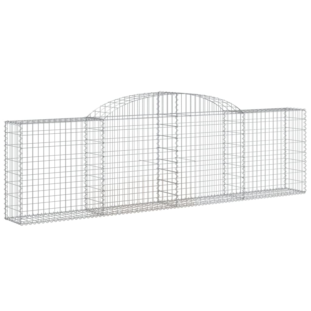 Cestos gabião arqueados 2 pcs 300x30x80/100cm ferro galvanizado