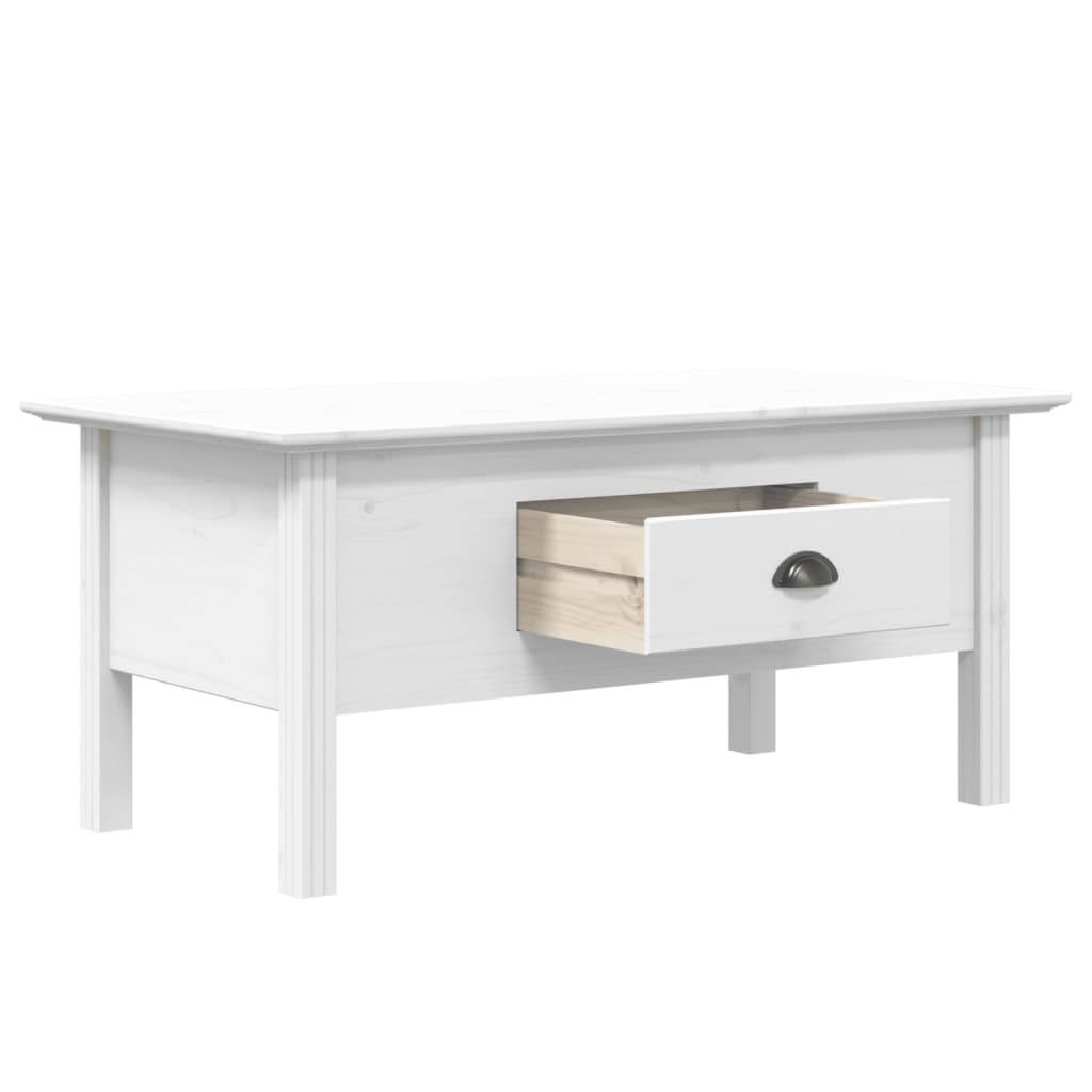 Mesa de centro bodo 100x55x46 cm madeira de pinho maciça branco