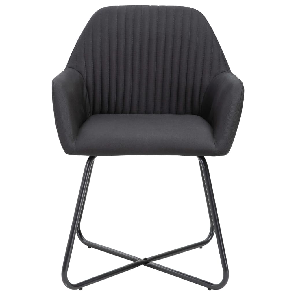 Cadeiras de jantar 2 pcs tecido preto