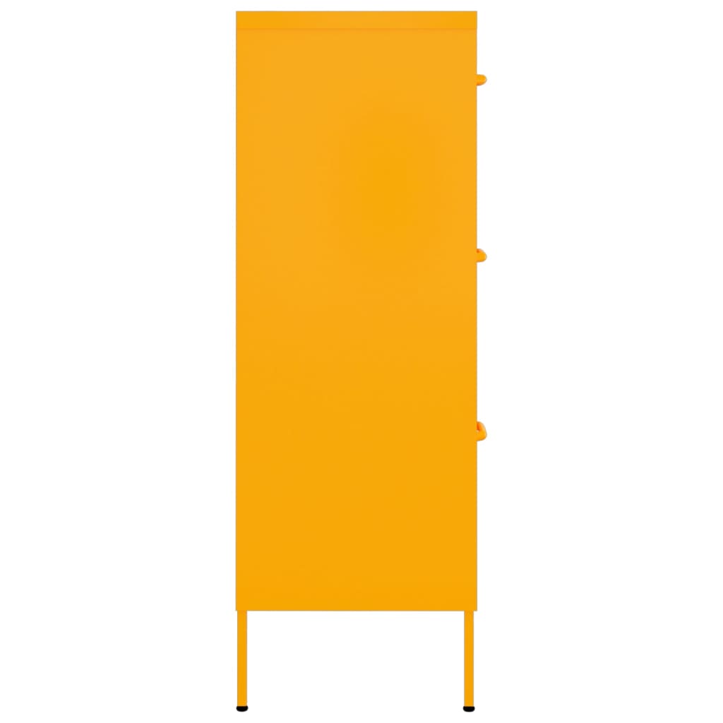 Armário com gavetas aço 80x35x101,5 cm amarelo mostarda
