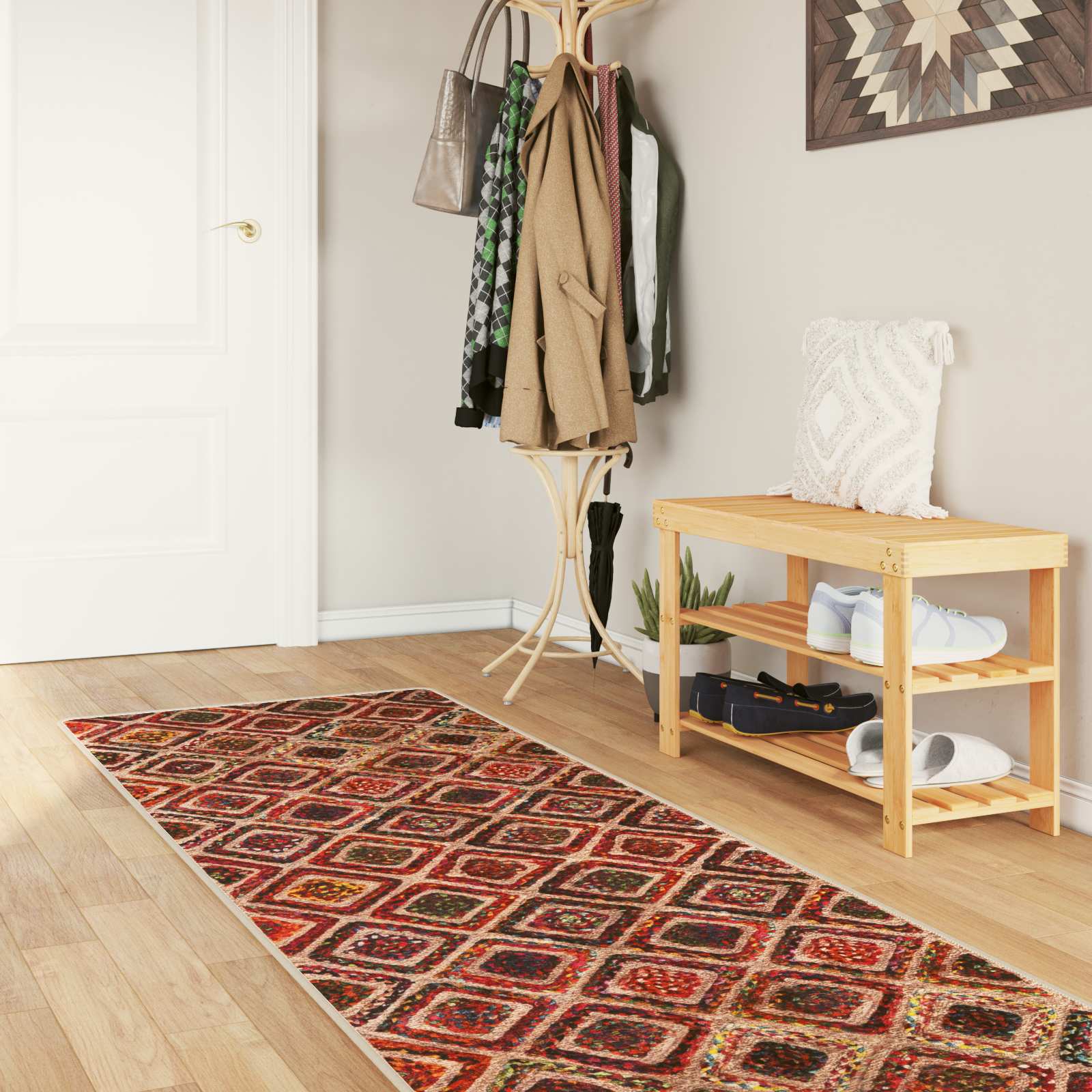 Passadeira marsa multicolor 80 x 350 cm poliéster e PVC