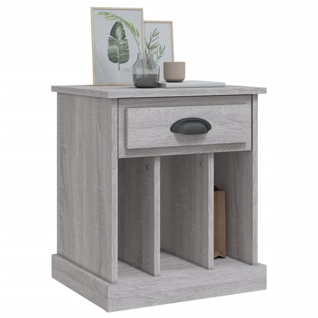 Mesa de cabeceira 43x36x50 cm cinzento sonoma