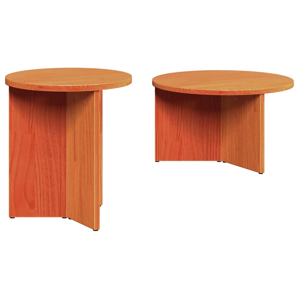 Mesa de centro 2 unid. marrom cera 49 x 49 x 28 cm