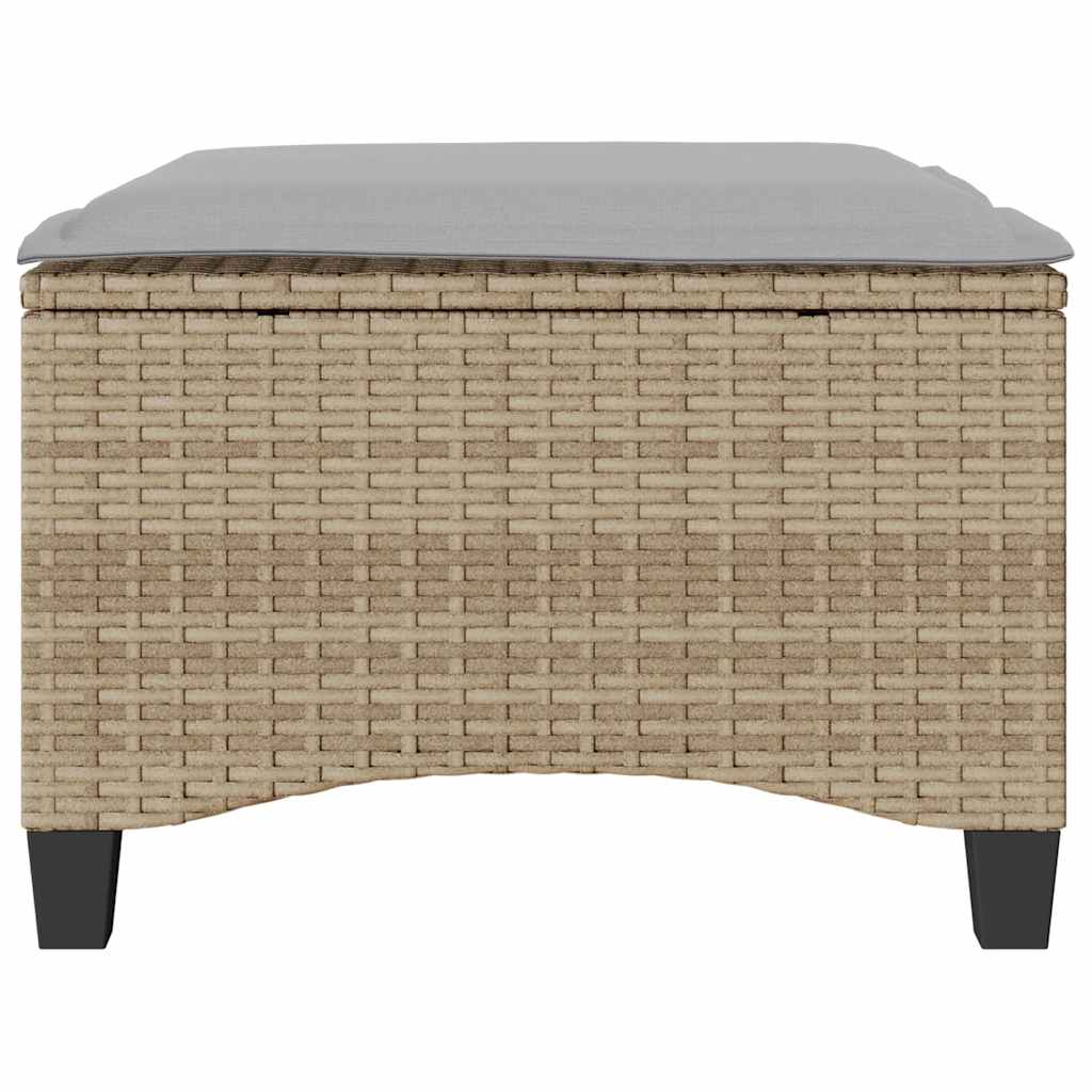 Bancos de jardim com almofadas 2 unid 55x55x36 cm vime PE bege