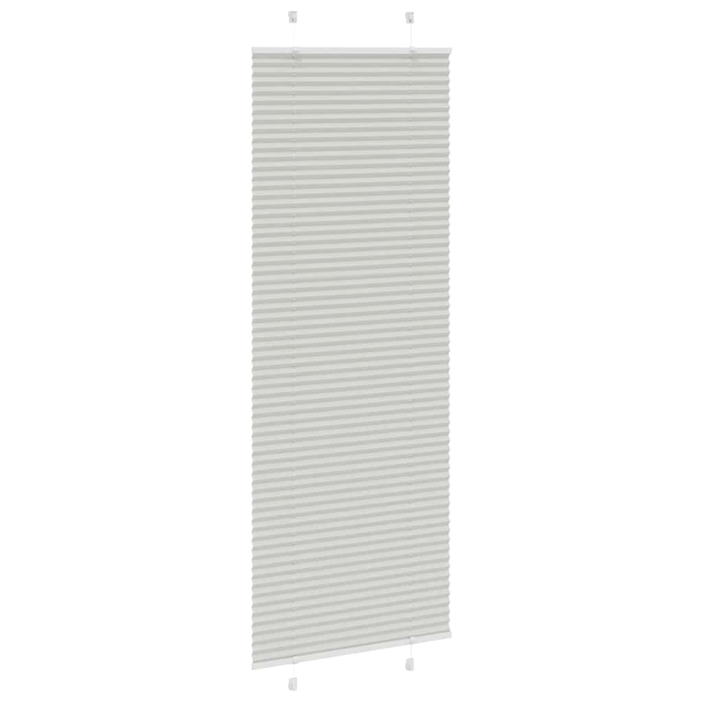 Cinzento luz plissada cega 80x200 cm largura tecido 79,4 cm