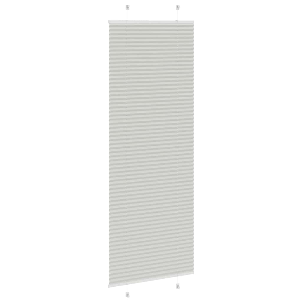 Cinzento luz plissada cega 80x200 cm largura tecido 79,4 cm