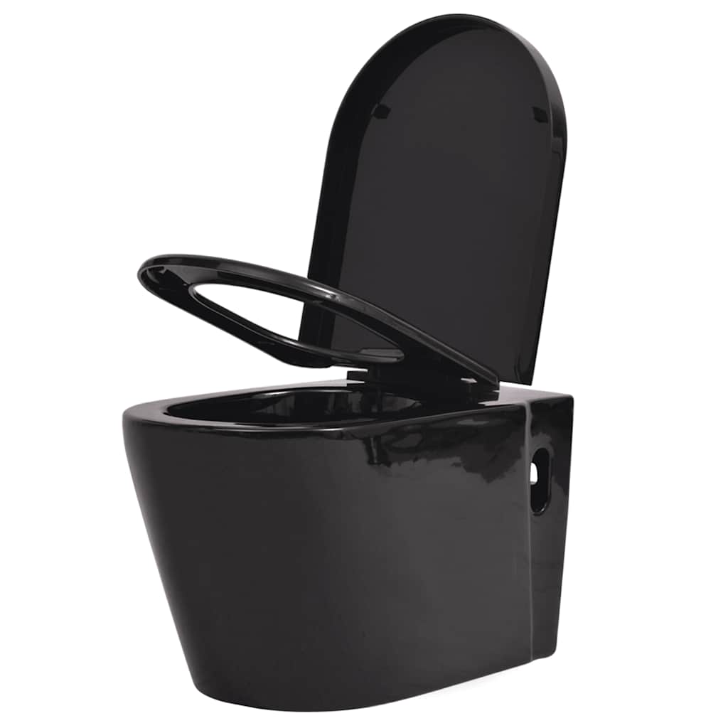 Sanita de parede com cisterna oculta, cerâmica, preto