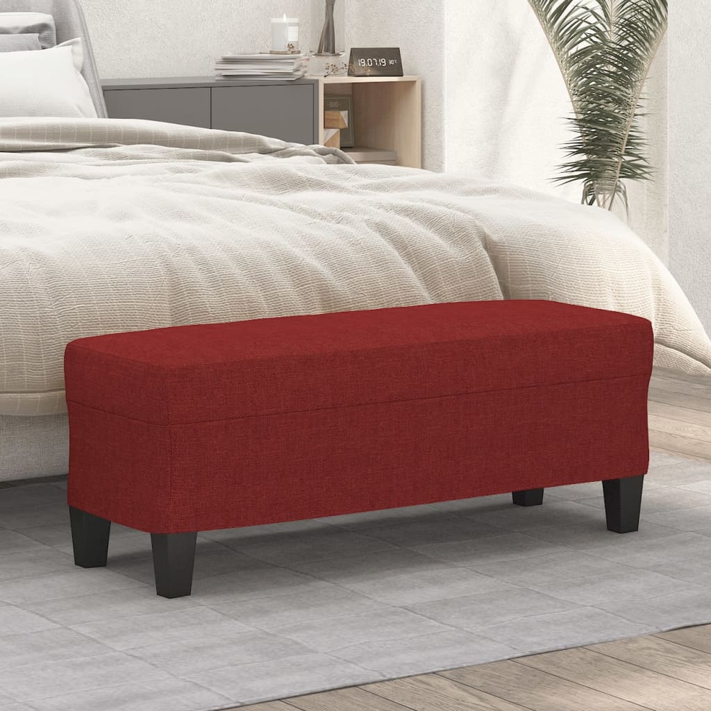 Banco 100x35x41 cm tecido vermelho tinto