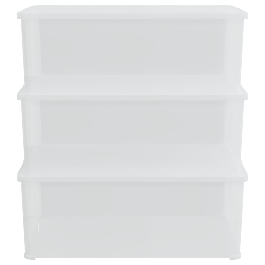 Caixas de arrumação empilháveis 3 pcs 10 l plástico
