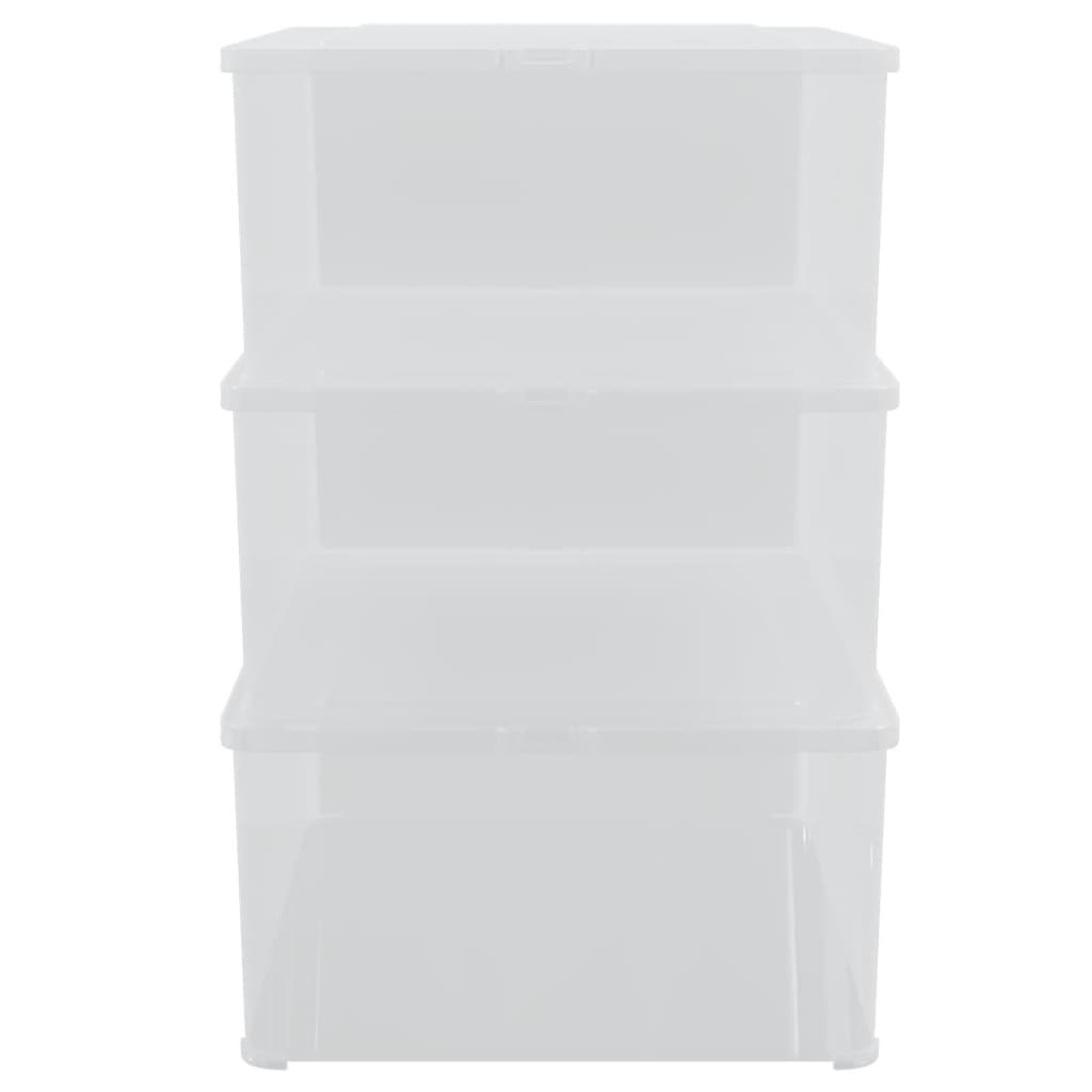 Caixas de arrumação empilháveis 3 pcs 10 l plástico