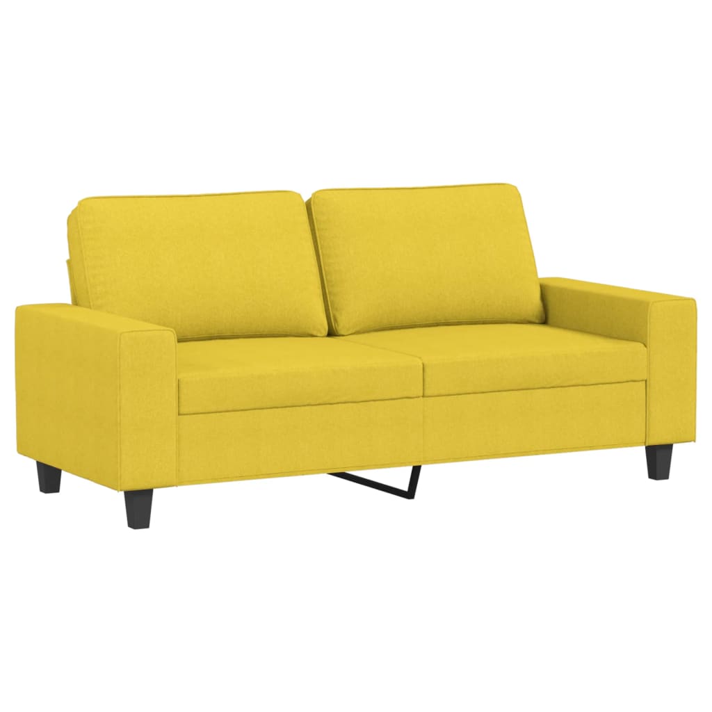 3 Pcs conjunto de sofás tecido amarelo-claro