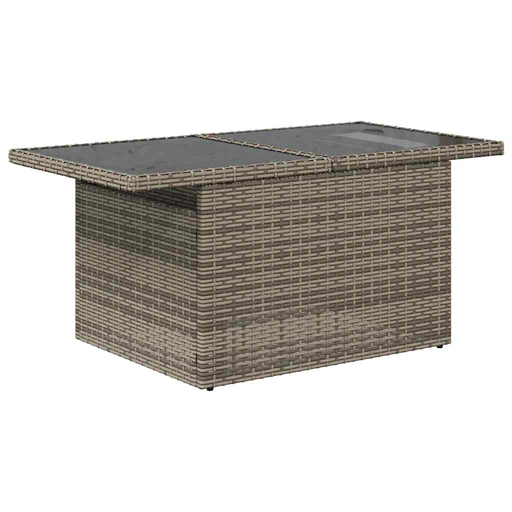 6 Pcs conjunto sofás jardim com almofadões PE/acácia cinzento