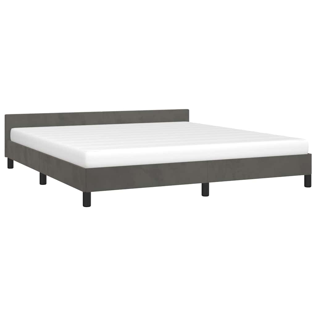 Estrutura de cama sem colchão 180x200 cm veludo cinzento-escuro