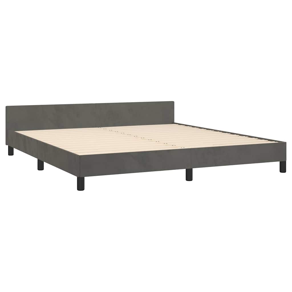 Estrutura de cama sem colchão 180x200 cm veludo cinzento-escuro