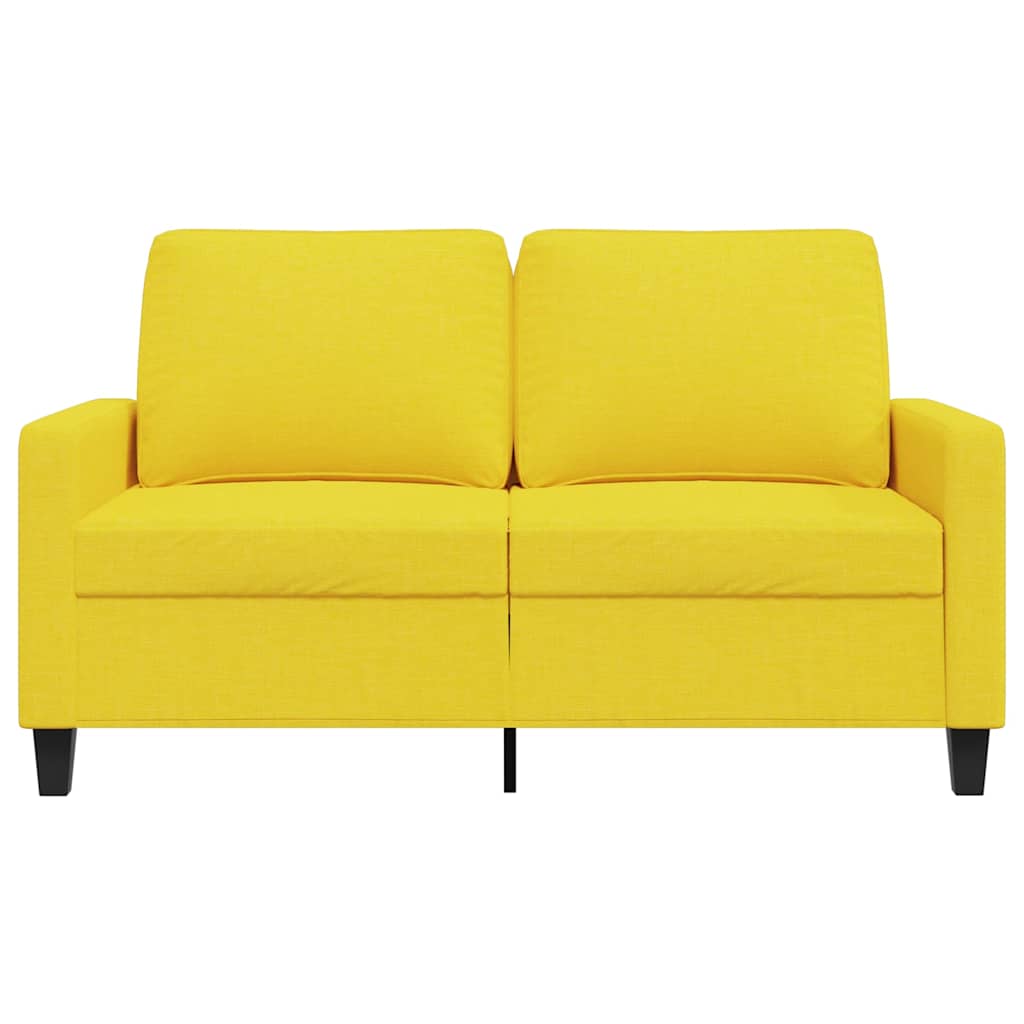 Sofá de 2 lugares 120 cm tecido amarelo-claro