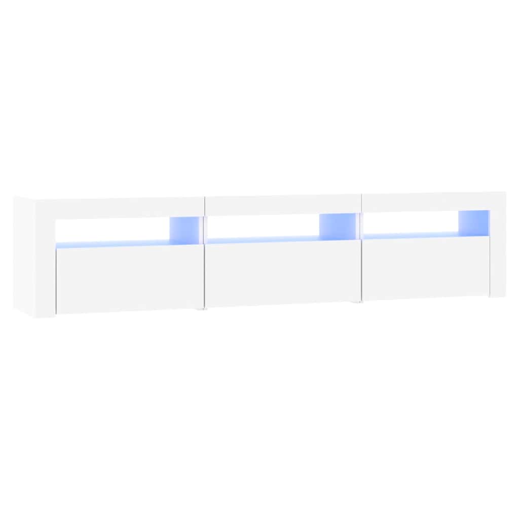 Móvel de TV com luzes LED 180x35x40 cm branco