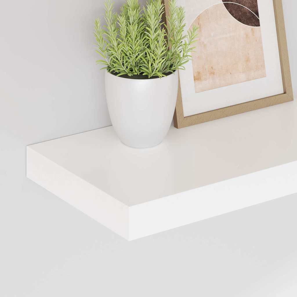 Prateleiras de parede suspensas 2 pcs 40x23,5x3,8cm MDF branco