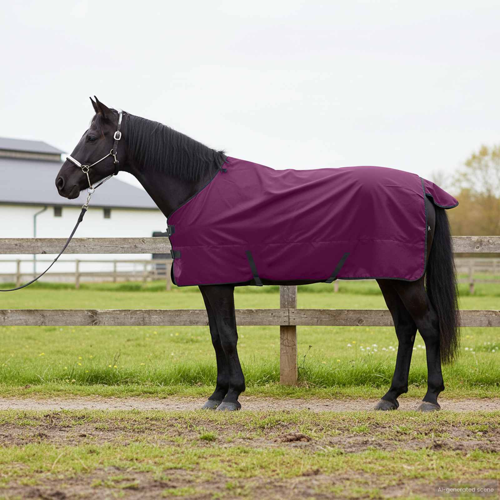 Cobertor de cavalo verde escuro e preto 75 cm poliéster