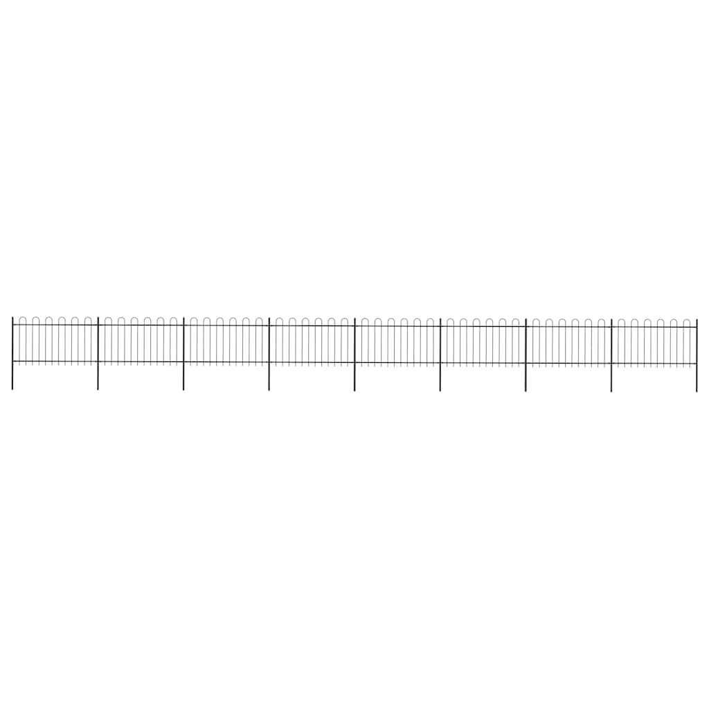 Cerca de jardim com arco superior em aço 1339x100 cm preta