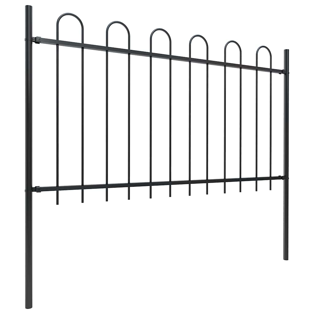 Cerca de jardim com arco superior em aço 1339x100 cm preta