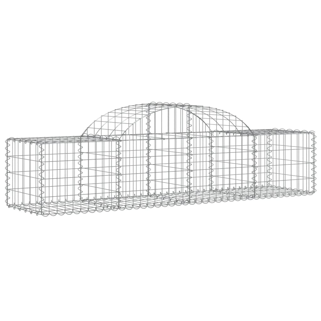 Cestos gabião arqueados 6 pcs 200x50x40/60 cm ferro galvanizado