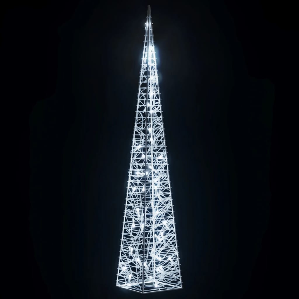 Cone de iluminação decorativo c/ leds acrílico 90 cm branco frio